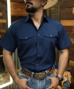 Rodeo UPF50+ Navy Western Short Sleeve Shirt