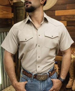 Rodeo UPF50+ Sand Western Short Sleeve Shirt