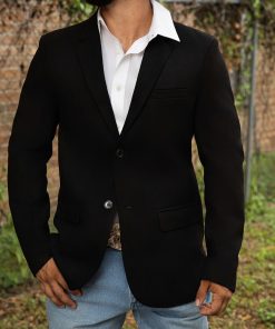 Platini: Men's Black Faux-Suede Blazer