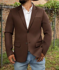 Platini: Mens Brown Suede Blazer