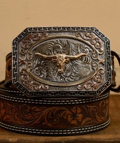 Longhorn Silver Octagon Buckle