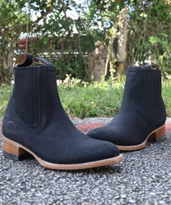 MC Round Toe Nobuck Black Ankle Boots