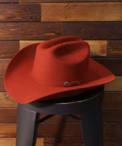 LR: Red Felt 4X Hat (Pre-Shaped Cattleman Crown)