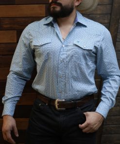 Rodeo Blue Pattern Long Sleeve Shirt