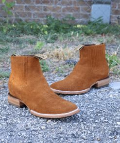 Monarch: Men Stitch Roughout Honey Square Toe Ankle Boot