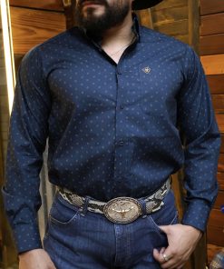 Ariat: Canyon Blue Night Foulard Print Classic Fit LS Shirt