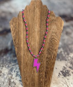 Pink Lightning Necklace